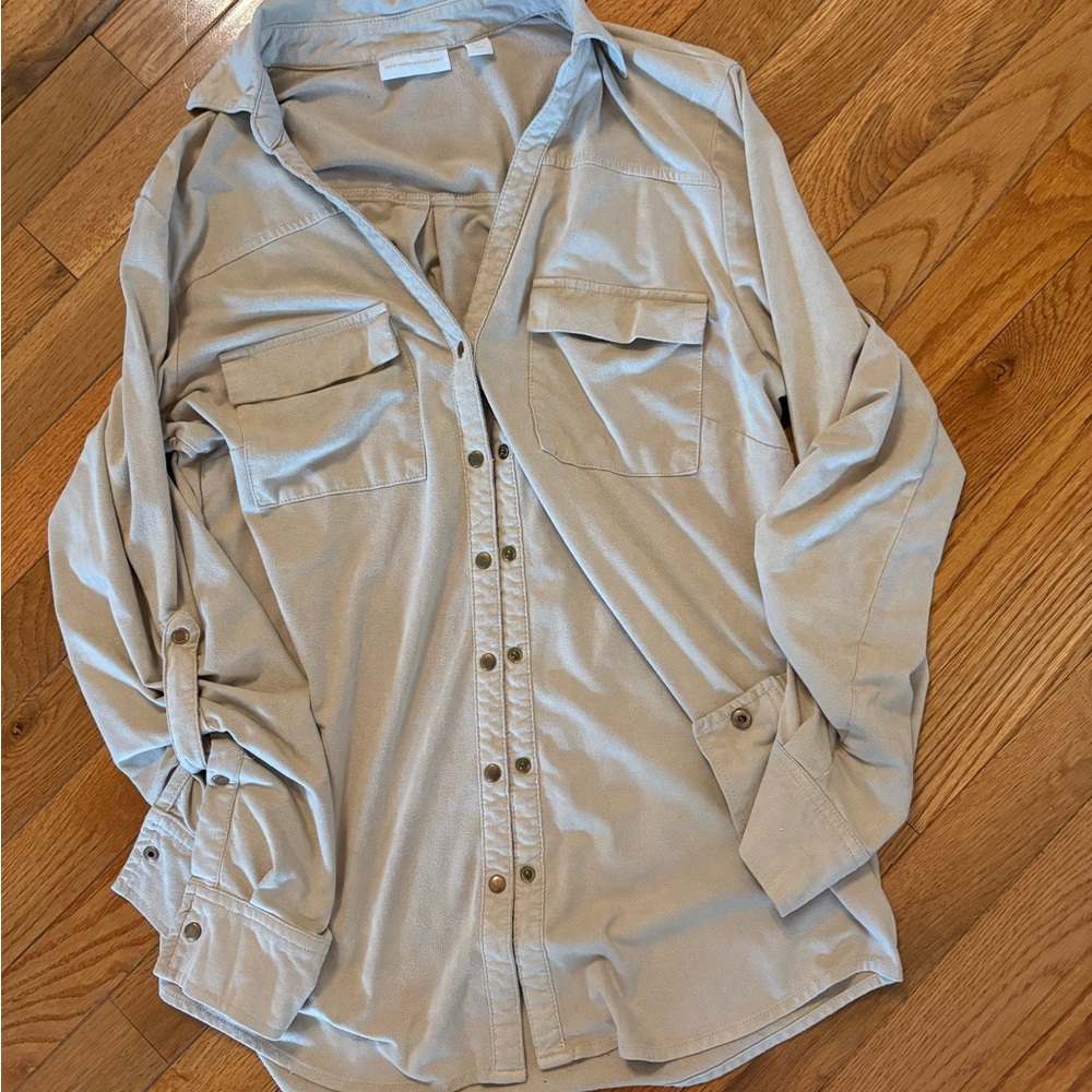 Women’s Beige Button-Up Shirt